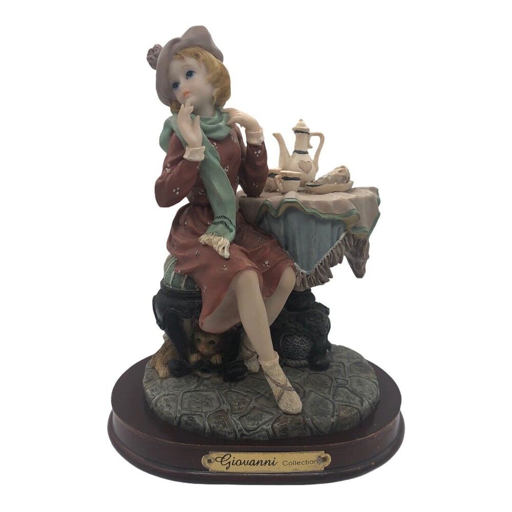 Vintage Giovanni Collection Turtle King Corp Lady Cat Tea Cheese Table Figurine